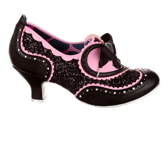 New Glitter Black JAZZ CAT IRREGULAR CHOICE heels, size 10.5, 41 - Picture 7 of 11